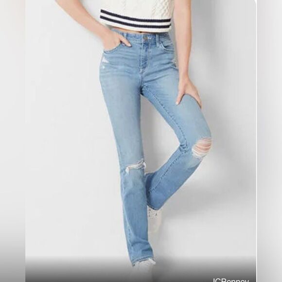 Arizona Stretch Fabric Womens Mid Rise Bootcut Jean- size 7 - Picture 3 of 5